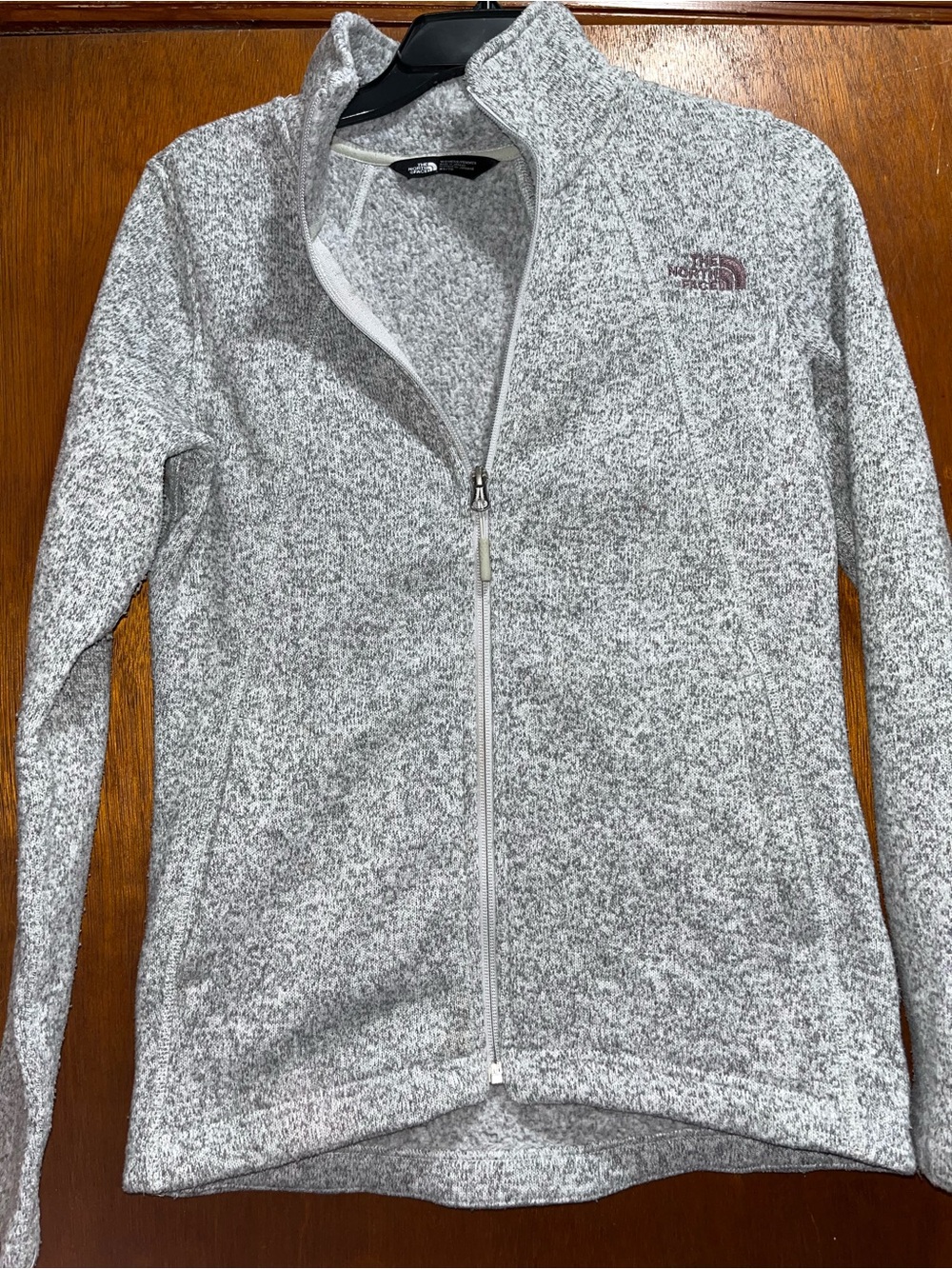 The North Face Women’s Heather Gray Full-Zip Teddy Fleece Jacket